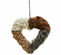AVZYARDY Handmade Fiber Bird Nesting Heart Dual-Season Outdoor Bird Shelter for Garden (A)