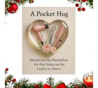 AVZYARDY Tarjeta de Abrazo de Bolsillo con Corazón, Token Inspirador en Forma de Corazón 2D Transparente, Dulce Mini Recuerdo con Tarjeta de Regalo para Hombre, Barbero, Estilista, Regalo