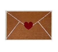 AVZYARDY Valentines Rug, Heart Envelope Design Anti-Slip Coir Door Mat Red Heart-Shaped Envelope Doormat, Red Love Hearts Floor Mat Welcome Rug for Indoor Outdoor Front Door Decor