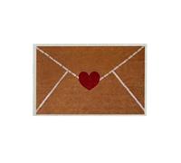 AVZYARDY Valentines Rug, Heart Envelope Design Anti-Slip Coir Door Mat Red Heart-Shaped Envelope Doormat, Red Love Hearts Floor Mat Welcome Rug for Indoor Outdoor Front Door Decor