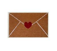 AVZYARDY Valentines Rug, Heart Envelope Design Anti-Slip Coir Door Mat Red Heart-Shaped Envelope Doormat, Red Love Hearts Floor Mat Welcome Rug for Indoor Outdoor Front Door Decor