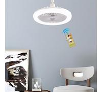 AVZYARDY Ventilador de Techo con iluminación 30W lámpara de ventilador LED E27,Ventilador silencioso eléctrico con luz regulable de 3 colores y 3 velocidades para dormitorio, cocina