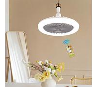 AVZYARDY Ventilador de Techo con iluminación 30W lámpara de ventilador LED E27,Ventilador silencioso eléctrico con luz regulable de 3 colores y 3 velocidades para dormitorio, cocina
