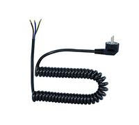 AW-TOOLS Cable en espiral con enchufe Schuko, cable reversible, conector de dispositivo de 3 pines, 5 m, 05VVH8-F, 3 x 1,5 mm², color negro