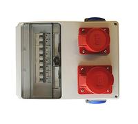 AW-TOOLS Distribuidor de corriente/pared 2 x 230 V/16 A Schuko + 1 x CEE 16 A/400 V + 1 x CEE 32 A/400 V totalmente cableado + LS