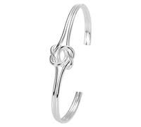 Aw1236-03a - Pulsera de plata para mujer, ajustable, joyería simple, abierta, joyería para mujer, mamá, esposa, día de la madre, San Valentín, aretes de cristal, talla única, Cobre, No es una piedra