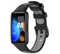 AWADUO Compatible con Huawei Band 9/Band 9 NFC/Band 8/Band 8 NFC Smart Band Correa de repuesto de silicona suave y duradera (negro + gris), Silicona, No es una piedra preciosa