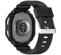 AWADUO Compatible con Samsung Galaxy Watch8 40 mm correa de repuesto de silicona pulsera conectada suave y duradera con accesorios de reloj de liberación rápida (negro)