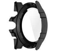 AWADUO Funda protectora de policarbonato compatible con Ticwatch Atlas Smartwatch de cobertura completa con protector de pantalla táctil de vidrio templado (negro)
