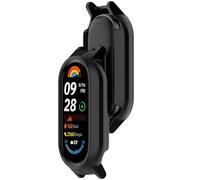 AWADUO Repuesto para reloj inteligente funda protectora compatible con Xiaomi MI Smart Band 10/10 NFC/9/9 NFC Silicona Shell Anti Drop Watch Accesorios (12 mm/negro)