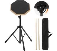 awagas Silent Drum Practice Pad Set, 22-35 pulgadas de altura, grosor de 2.5 cm/1 pulgada, almohadilla de goma de 2 lados de 8 pulgadas, diseño de almohadilla de tambor, con baquetas 5A y bolsa de