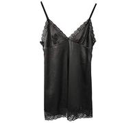 Awake Lingerie Leia Conjunto de Lencería Sexy Satén y Encaje Babydoll, Ropa de Dormir y Tanga con Estampado de Leopardo, Mujer (Negro, Large)