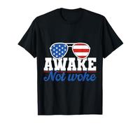 Awake Not Woke American Patriot USA Flag Gift Camiseta