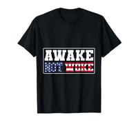 Awake Not Woke American Patriot USA Flag Gift Camiseta