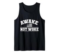 Awake Not Woke American Patriot USA Flag Gift Camiseta sin Mangas
