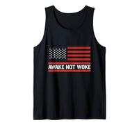 Awake Not Woke American Patriot USA Flag Gift Camiseta sin Mangas