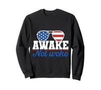 Awake Not Woke American Patriot USA Flag Gift Sudadera