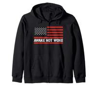 Awake Not Woke American Patriot USA Flag Gift Sudadera con Capucha