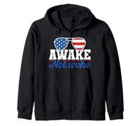 Awake Not Woke American Patriot USA Flag Gift Sudadera con Capucha