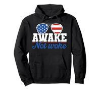 Awake Not Woke American Patriot USA Flag Gift Sudadera con Capucha