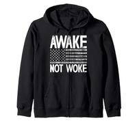 Awake Not Woke Pro Freedom American Patriot Sudadera con Capucha