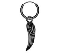 AWAKEN Pendientes de aro para Hombre y Mujer, con Forma de Cruz, Pluma y ala de Guitarra, de Acero quirúrgico 316L, Unisex, 10 mm, Acero quirúrgico 316L