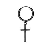 AWAKEN Pendientes de aro para Hombre y Mujer, con Forma de Cruz, Pluma y ala de Guitarra, de Acero quirúrgico 316L, Unisex, 10 mm, Acero quirúrgico 316L
