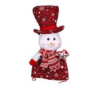 awakentti Bolsa de regalo de Navidad para muñecas, bolsa de regalo de dulces con cordón, bolsa de almacenamiento reutilizable para muñecas de muñeco de nieve, decoración de escritorio para niños,