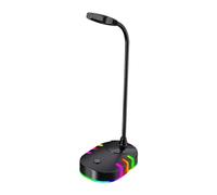 awakentti Micrófono para juegos, micrófonos de condensador multiusos, botón de silencio de micrófono USB e indicador LED, micrófono de podcast para grabación, juegos (B)