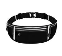 awakentti Riñonera, riñonera impermeable para mujer con alta capacidad, ultraligera, sin rebote, cintura ajustable para correr, senderismo o ciclismo, Negro -, Riñoneras para mujer