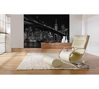 awallo A.S. Création 403705 - Papel pintado fotográfico con diseño de puente de BrooklynBridgeNewYorkCity (3,36 x 2,60 m), color blanco y negro