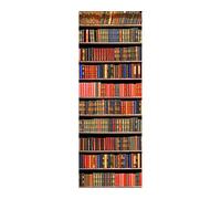 awallo Dekopanel diseño de estantería de libros en los colores marrón, rojo y verde en 100 x 280 cm Papel pintado fotográfico con libros de fieltro, fabricado en Alemania, fácil y rápido procesamiento