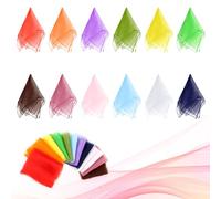 AWAMRWA 12 Pcs Pañuelos De Malabares - 60x60 Cm De Colores 12 Colores Mezclados Bufandas Malabares Pañuelos Mágicos para Danza, Malabares