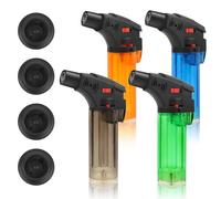 AWAMRWA 4 mecheros Jetflame - Mechero de llama chorro de tormenta, recargable, encendedor de gas para vela, chimenea (gas no incluido)