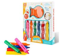 AWAMRWA Lápices De Colores Para Baño - Juguetes De Baño Juegos Bañera Juguete De Baño - Lavables Multicolores 6 Crayones Y Un Borrador Dibujar En Azulejos Y Cerámica Excelente Regalo