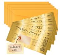 AWAMRWA Regalo Personalizado - 6 X Golden Ticket Tarjeta Regalo Rasca Y Gana Regalo Personalizado En Un Sobre Brillante Cupón Sorpresa