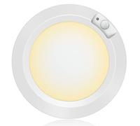 Awanber Luz con Sensor de Movimiento a Pilas, 210LM Plafon LED Lampara de Techo a Pilas Detector Movimiento Luces Armario Para Escaleras, Lavandería, Pasillo, Despensa, Baño - 3000K Blanco Cálido