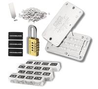 AWANGUARD Premiere Basic Plus - 24x SEED Monedero de Acero para Bitcoin + Candado de Latón. Copia de Seguridad de Clave de Recuperación de Frase Semilla, Compatible con Todos los Monederos BIP39