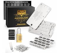 AWANGUARD Premiere Lite - 24x SEED Monedero de Acero para Bitcoin, Copia de Seguridad de Clave de Recuperación de Frase Semilla, Backup con Clave sin Conexión, Compatible con Todos los Monederos BIP39