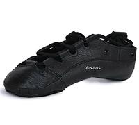 Awans Irish Dancing Pumps - Zapatillas de danza de Piel para niña negro negro