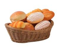 AWAOVV Cesta ovalada de mimbre tejida para pan, cesta de almacenamiento de alimentos, frutas, cosméticos, mesa y baño