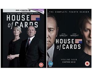 Award-winning Political Drama - House of Cards Complete Season 1 2 3 4 Collection - Based on the novel by Michael Dobbs and the subsequent BBC adaptation of the book
