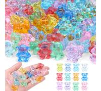 AWARDSEN 200 unidades de ositos decorativos, minifiguras en miniatura de resina colorida, decoración transparente para casa de muñecas, decoración de maceta, jardín, paisaje, DIY Micro Paisaje