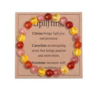AWARDSEN Pulseras de cristal de 8 mm para mujer, viajes seguros, ansiedad, protección, amor propio, buena suerte para reiki, piedras naturales de reiki, regalos de joyería curativa, regalos de