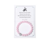AWARDSEN Regalos de tortuga para mujer, pulseras de cristal valiente de 8 mm, pulsera valiente con colgante de tortuga, decoración de viaje seguro para adultos, 8 mm, Piedra