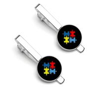 Awarenes - Divertido clip de corbata para autismo, diseño de rompecabezas de Awarenes, para corbata, regalo decorativo para hombres, 5.5x2.2cm, Metal