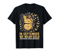Awareness Butterfly In September We Wear Gold Childhood Hope Camiseta