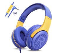 awartue Auriculares Niños con Cable Audio 3.5mm, Volumen Limitado 85/94dB, Diadema Ajustable Almohadillas Suaves, Cascos Infantiles para Clases Online/Viajes/Estudi, Púrpura