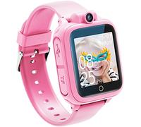 Awatty - Reloj Inteligente, Juguete 3, 4, 5, 6, 7, 8, 9, 10, 11, 12 años, cámara giratoria de 90°, 14 Juegos, Reloj Inteligente para niños, Juegos Grandes, Regalo para niña, Rosa, Enfant, Moderno