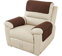 AWAV Funda para Reposabrazos De Sofá, Funda para Reposacabezas para Sillón Reclinable, Funda para Sillón 1/2/3 Plaza con Bolsillos, Protector De Muebles Acolchado Antideslizante (Café,1 Plazas(3pcs))